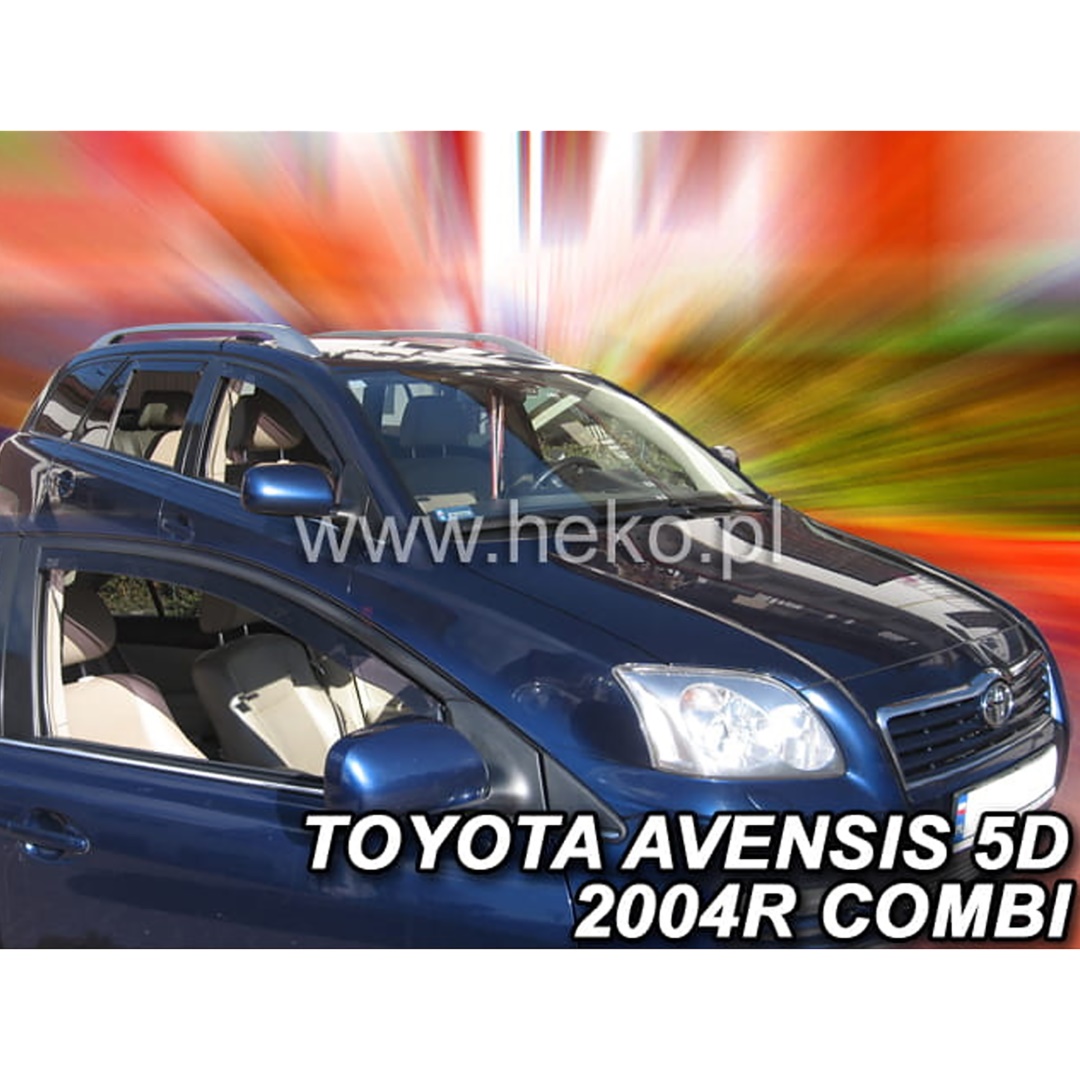 Ανεμοθραυστες Για Toyota Avensis (T25) 4D Sedan 2003-2009 Ζευγαρι Απο Ευκαμπτο Φιμε Πλαστικο HEKO - 2 Τεμ.