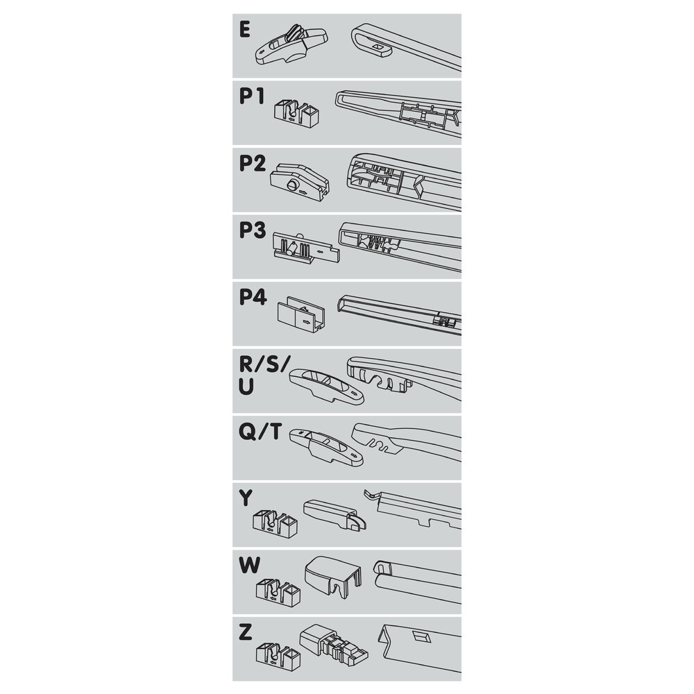 Υαλοκαθαριστηρας Πισω One Fit Flat 30CM (12") 1τεμ. Με 10 Ανταπτορες (vw Group) - Thumbnail 2
