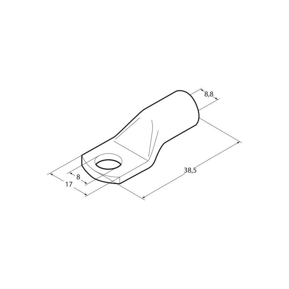 Ακροδεκτες Καλωδιων Μπαταριας 35 Mm²  Με Τρυπα 8MM 5τεμ - Thumbnail 2