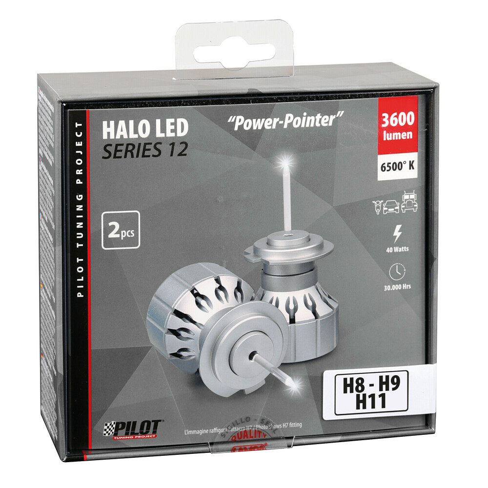 H8/H9/H11 9>32V 6.500K 3.600LM 40W PX26D Halo LED Series 12 Power-pointer LED Kit 2τεμ. - Thumbnail 2