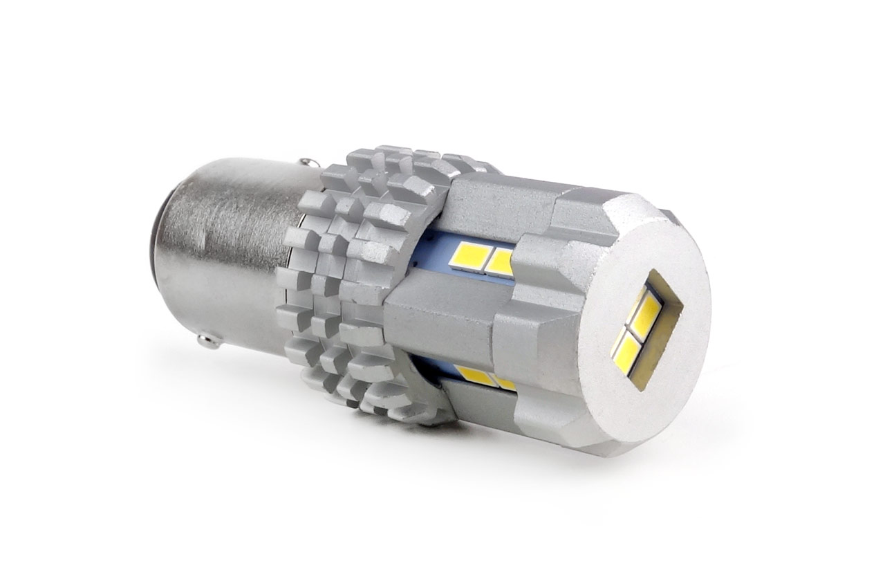 AMIO - P21/5W BAY15D 12/24V 22 LED Smd Ultrabright 3020 Canbus Λευκο 2τεμ. (02450/AM) - Thumbnail 2