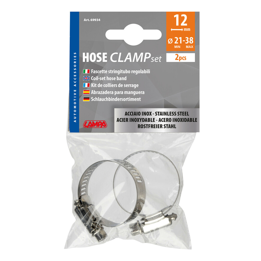 Κολιεδες Σφιγκτηρες Υψους 12MM & Διαμετρου 21>38MM Απο Ανοξειδωτο Ατσαλι 2 Τεμ. - Thumbnail 2