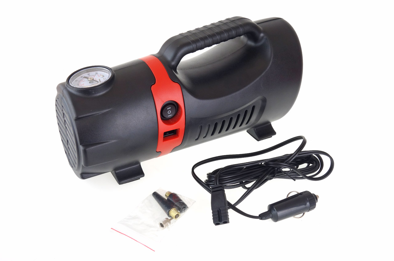 AMIO - Κομπρεσερ Αερα Ελαστικων 230/12V 150PSI 10BAR Με Φις Αναπτηρα & LED Φακο & Καλωδιο - 1 Τεμ. (02383/AM) - Thumbnail 2