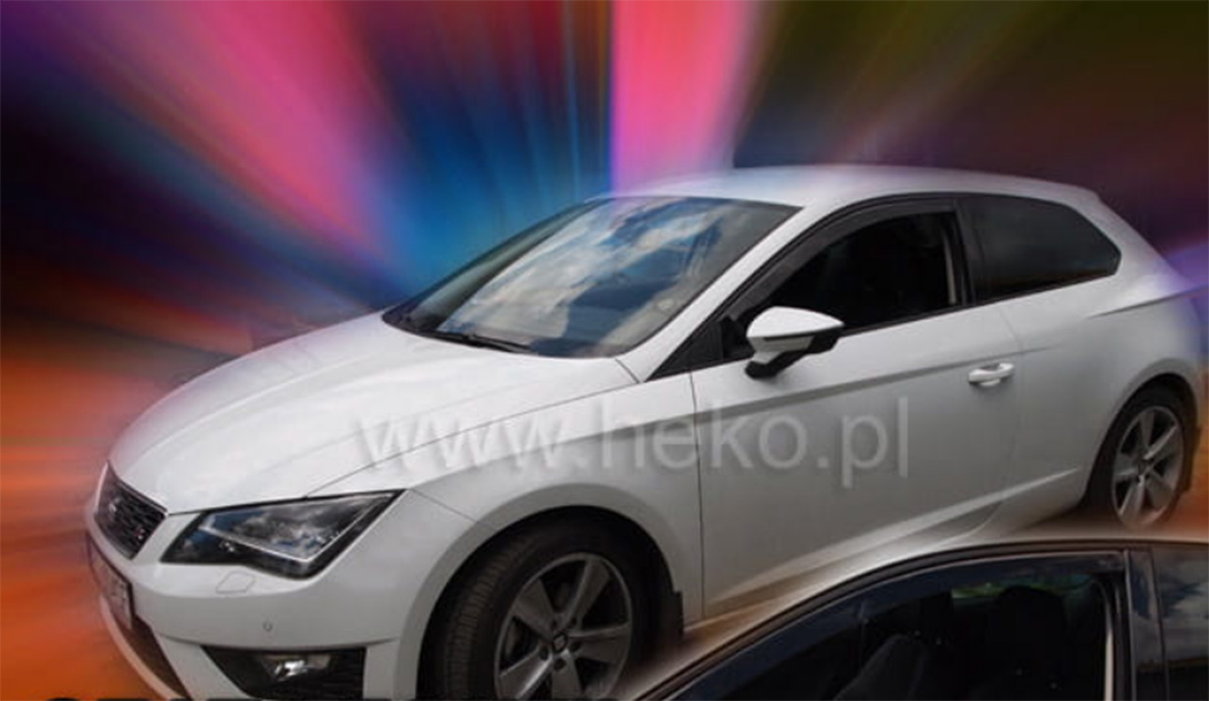 Ανεμοθραυστες Για Seat Leon 3 3D 2013R+ Ζευγαρι Αυτοκινητου Απο Ευκαμπτο Φιμε Πλαστικο HEKO - 2 Τεμ.