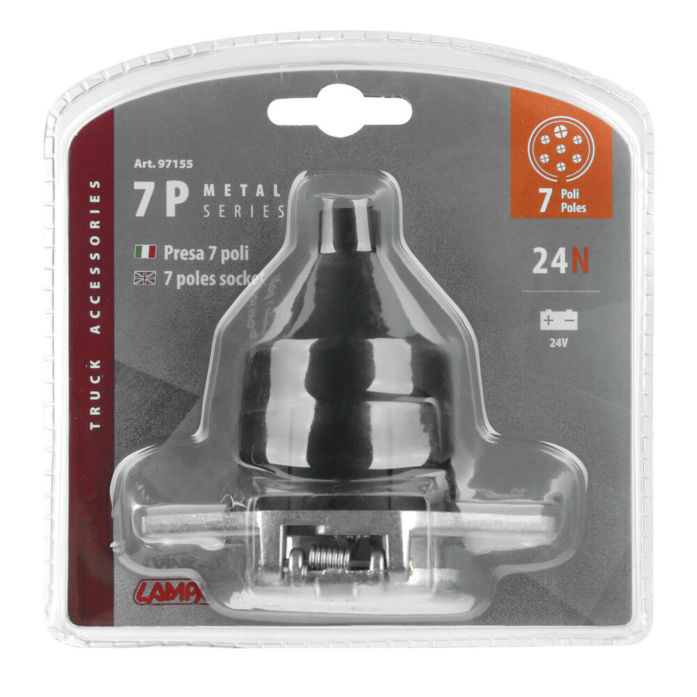 Πριζα Κοτσαδορου Μεταλλικη Ασημι 24N 24V 7PIN Iso 1185 - Thumbnail 4