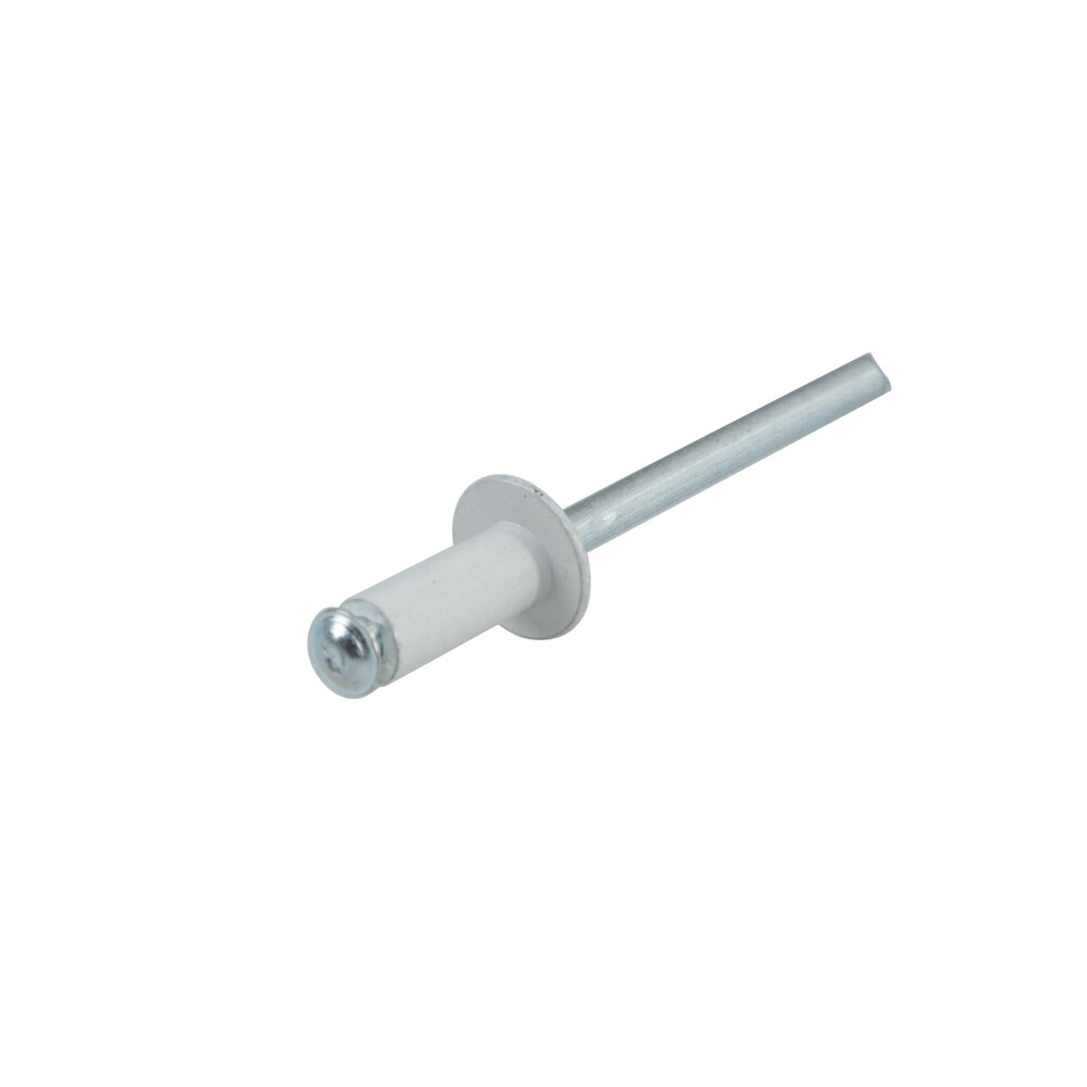 Πριτσινια Αλουμινιου 4,8X12MM (βαθος Τρυπας 2-6MM/ Εσωτερικη Διαμετρο 5,3MM) Λευκα 50τεμ - Thumbnail 2