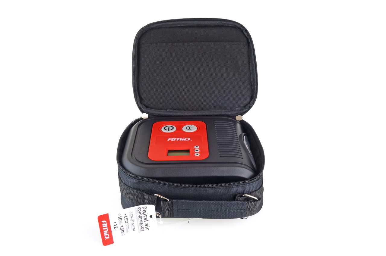 AMIO - Κομπρεσερ Αερα Ελαστικων Ψηφιακο 12V 150PSI 10BAR Με LED Φακο & Καλωδιο 300CM - 1 Τεμ. (02380/AM) - Thumbnail 2