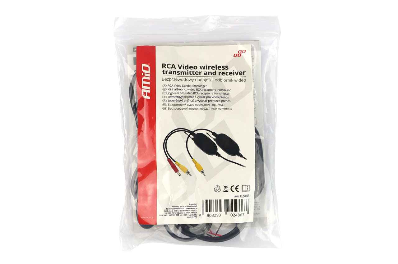 AMIO - Καλωδιο Συνδεσης Rca Με Πομπο & Δεκτη 12V 2.4GHZ (για Ασυρματη Συνδεση Καμερας & Οθονης) - 1 Τεμ. (02486/AM) - Thumbnail 3