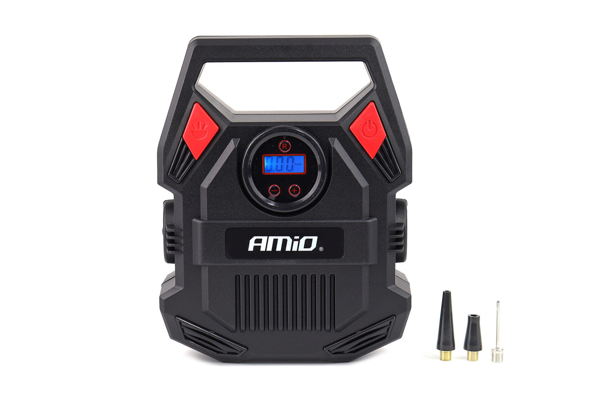 AMIO - Κομπρεσερ Αερα 12V 10BAR/150PSI Με 3 Ανταπτορες Και Ψηφιακη Ενδειξη ACOMP-17 AMIO - 1 Τεμ. (02642/AM) - Thumbnail 2