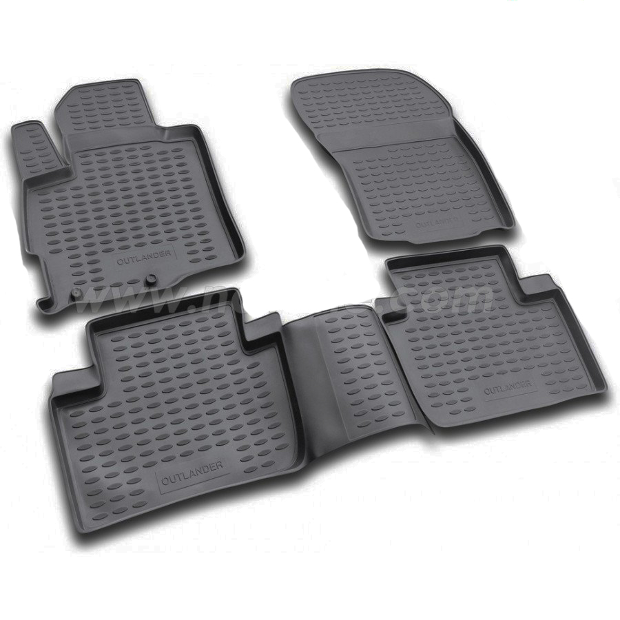 Πατακια Σε Σκαφη Tpe Λαστιχο Για Mitsubishi Outlander Xl 02/2007-2012 Σε Μαυρο Χρωμα NOVLINE - 4 Τεμ.