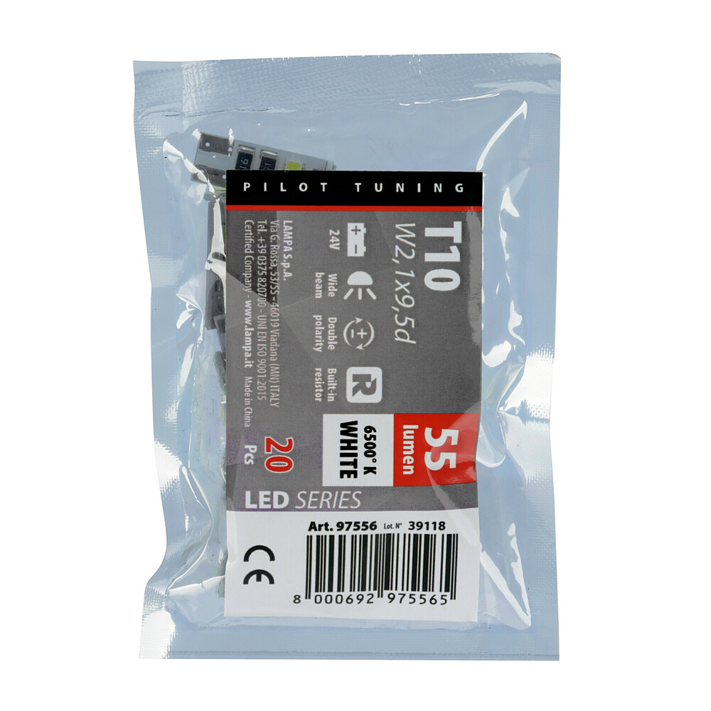 T10 W5W 24V W2,1X9,5D 10X28MM 55LM 8SMDX3CHIPS LED Λευκο ( Can-bus / Διπλης Πολικοτητας) 20τεμ. - Thumbnail 3