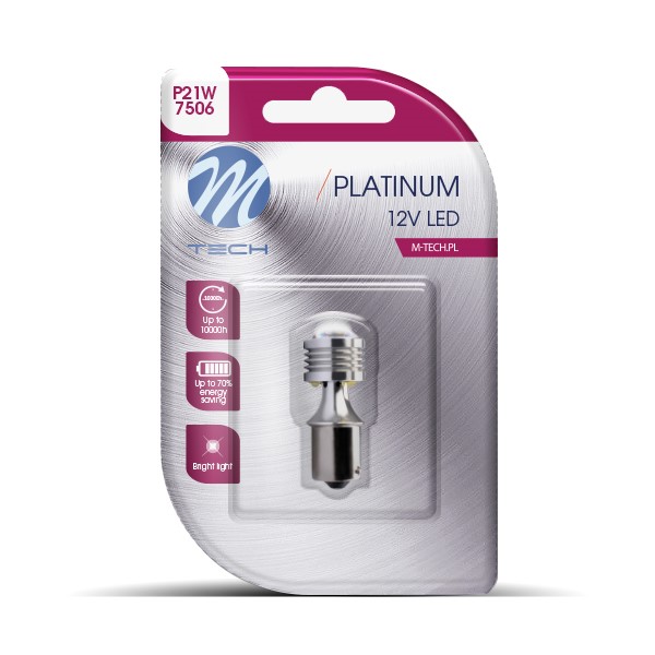 P21W 12V BA15S 2,2W 4XHP LED Osram Λευκο Blister 1τεμ. M-TECH - Thumbnail 2