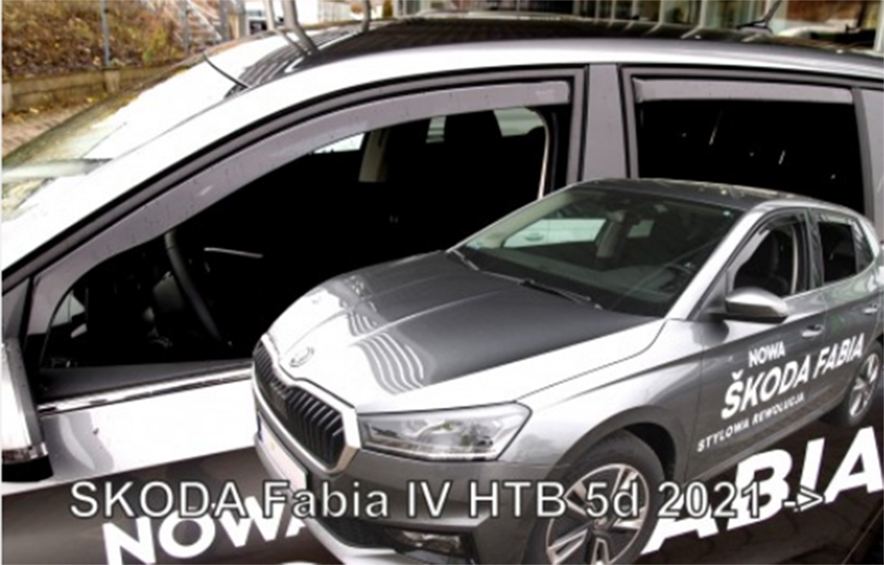 Ανεμοθραυστες Για Skoda Fabia Htb 5D 2021+ Σετ Αυτοκινητου Απο Ευκαμπτο Φιμε Πλαστικο HEKO - 4 Τεμ.