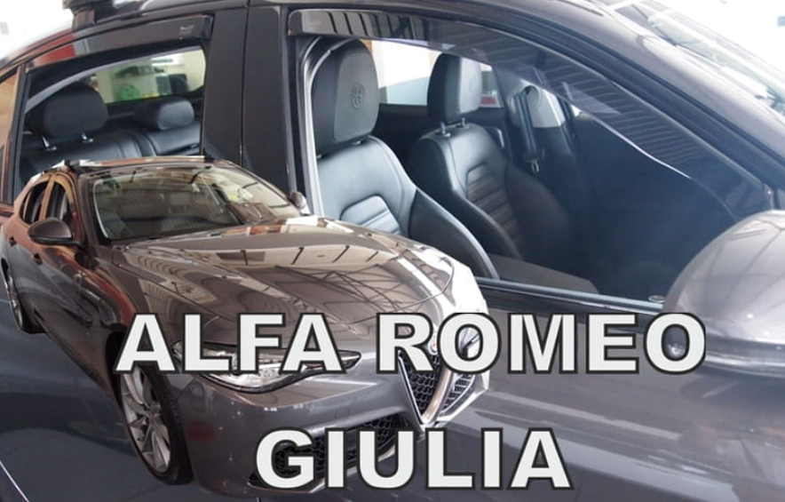 Ανεμοθραυστες Για Alfa Romeo Giulia 4D 2016+ Σετ Αυτοκινητου Απο Ευκαμπτο Φιμε Πλαστικο HEKO - 4 Τεμ.