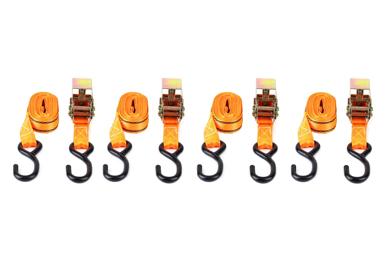 Amio - ΙΜΑΝΤΕΣ ΜΕ ΚΑΣΤΑΝΙΕΣ ΣΕΤ 4ΤΕΜ 25mm 4,5m ΓΙΑ 700KG BELT-03 (02496/AM)