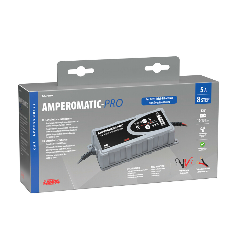 Φορτιστης Μπαταριας Amperomatic Pro 12V 5A 12>120AH GEL/STD/SMF/AGM/EFB/LIFEPO4 - Thumbnail 3