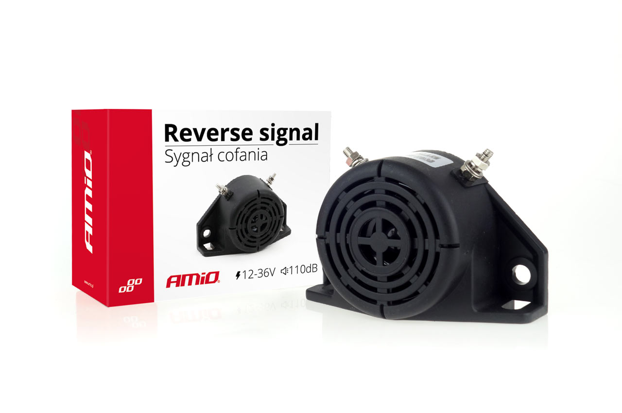 Amio - Σειρήνα Όπισθεν Βομβητής Bipper 110dB 12-36V για Δυνατή Ηχητική Προειδοποίηση Κίνησης σε Αυτοκίνητα Φορτηγά και Μηχανήματα - 1 Τεμ. (01730/AM)