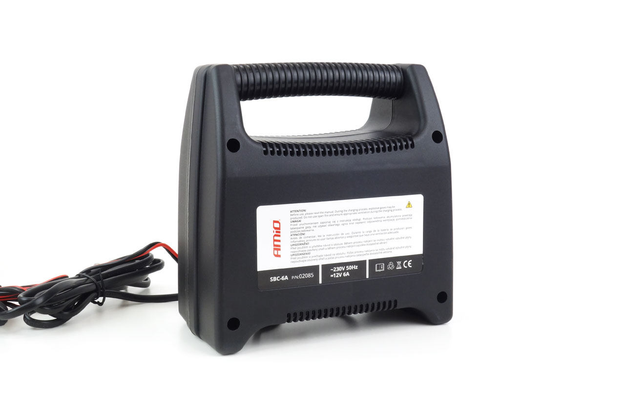 AMIO - Φορτιστής Μπαταρίας 12V 6A Για Αξιόπιστη Φόρτιση Μπαταριών 20-80AH Με Προστασία Υπερφόρτωσης Και Ένδειξη Κατάστασης Φόρτισης Για Ασφαλή Και Εύκολη Χρήση - 1 Τεμ. (02085/AM) - Thumbnail 3