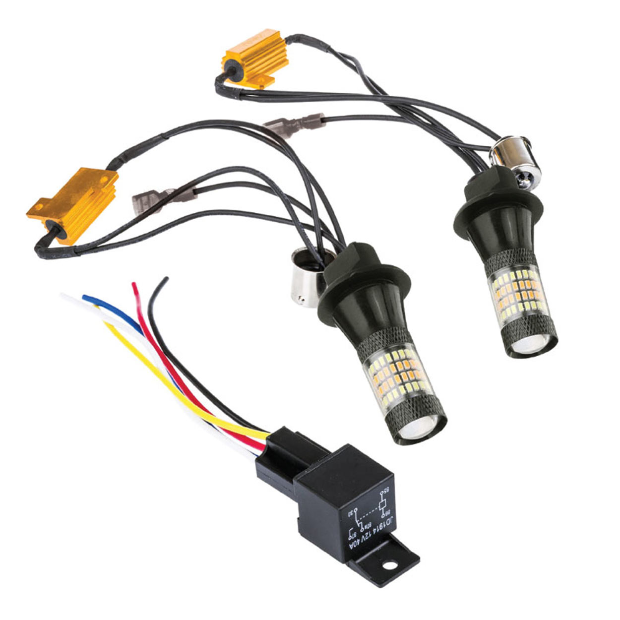 AMIO - PY21W 12V BAU15S Drl 2 Σε 1 Λευκο/πορτοκαλι Can-bus 2X96 Smd 3014 2τεμ. (02451/AM) - Thumbnail 3