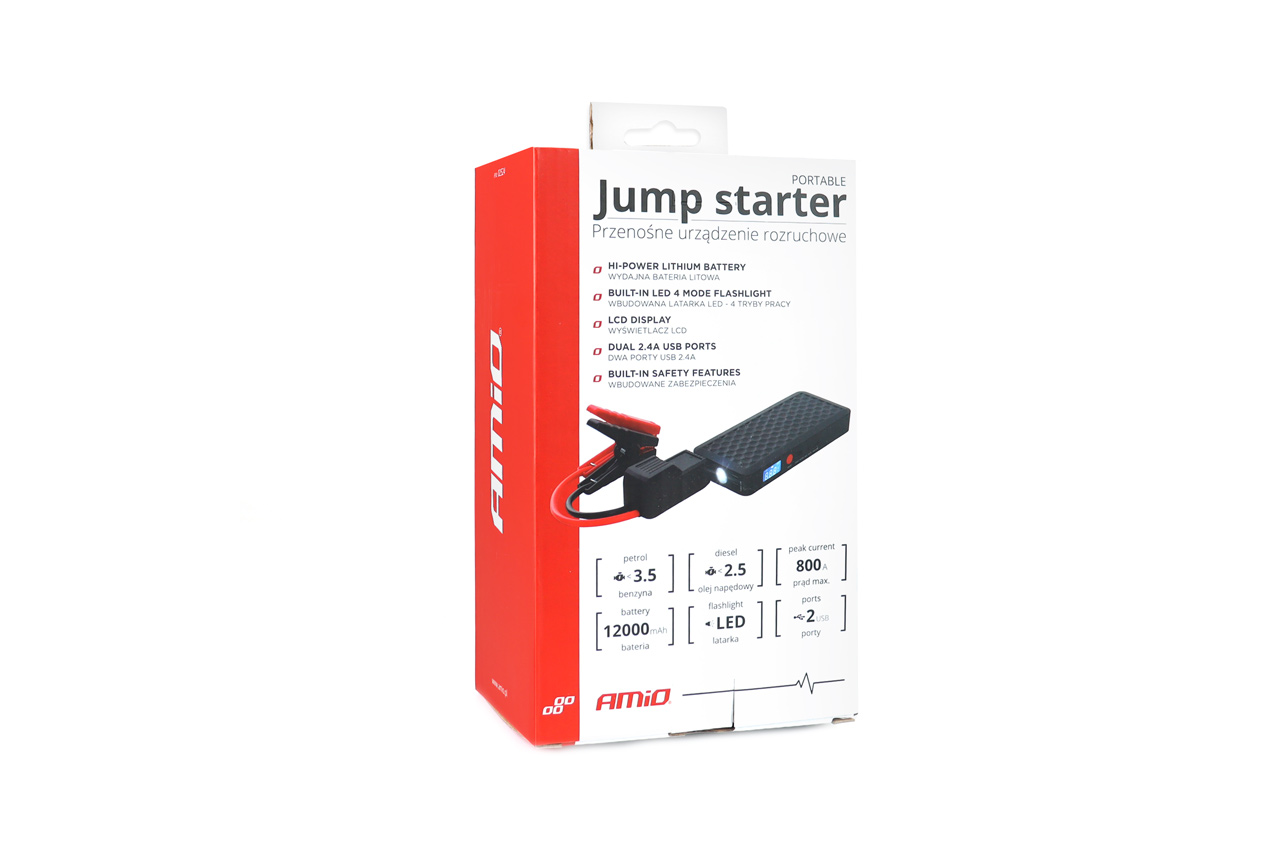 AMIO - Εκκινητης Μπαταριας - Starter Powerbank / Booster / Starter SJ-02 12V 800A Με Οθονη Lcd - 1 Τεμ. (02524/AM) - Thumbnail 9