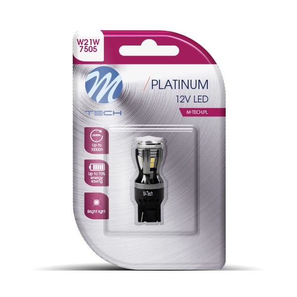 W21/5W (T20) 12/24V W3X16Q 3,9W 14XSMD LED Λευκο Can-bus  Blister M-TECH - 1τεμ - Thumbnail 2