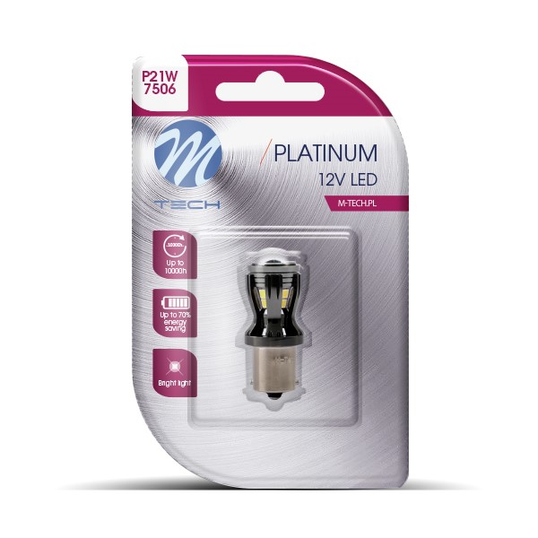 P21W 12/24V BA15S 3,5W 450LM 14XSMD LED Can-bus Λευκο Blister M-TECH 1τεμ. - Thumbnail 2