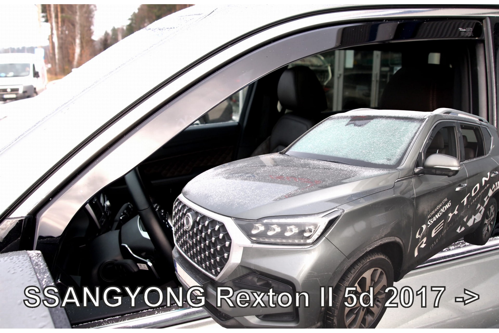 Ανεμοθραυστες Για Ssangyong Rexton 5D 2017+ Ζευγαρι Απο Ευκαμπτο Φιμε Πλαστικο HEKO - 2 Τεμ.
