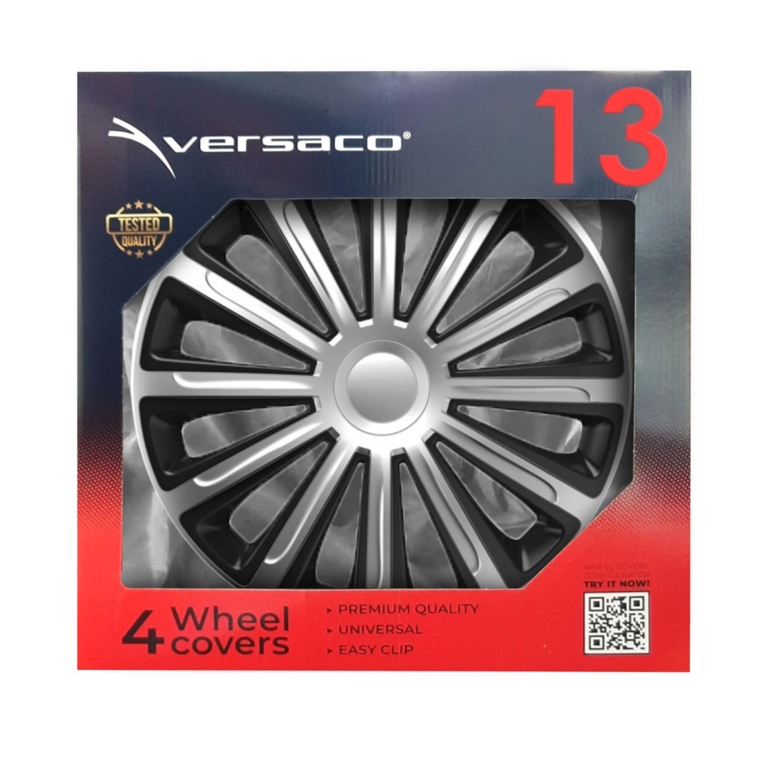 AMIO - Τασια 13" Hubcap Trend Silver Black - Σετ 4τεμ Σε Κουτι - 4 Τεμ. (6827/AM) - Thumbnail 2