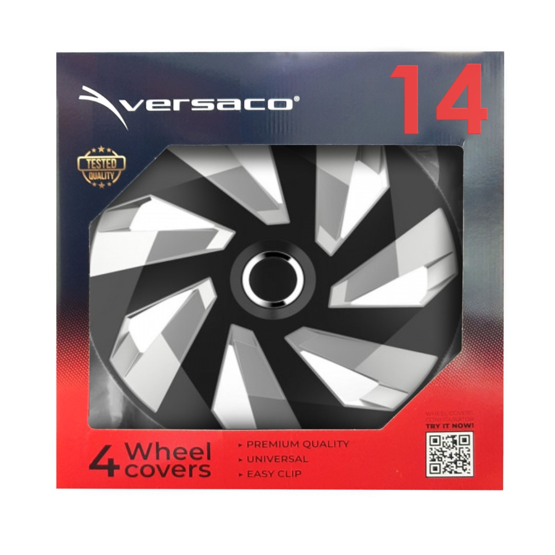 AMIO - Τασια 14" Hubcap Vector Rc Silver Black Σετ 4 Τεμ Σε Κουτι (5223/AM) - Thumbnail 2