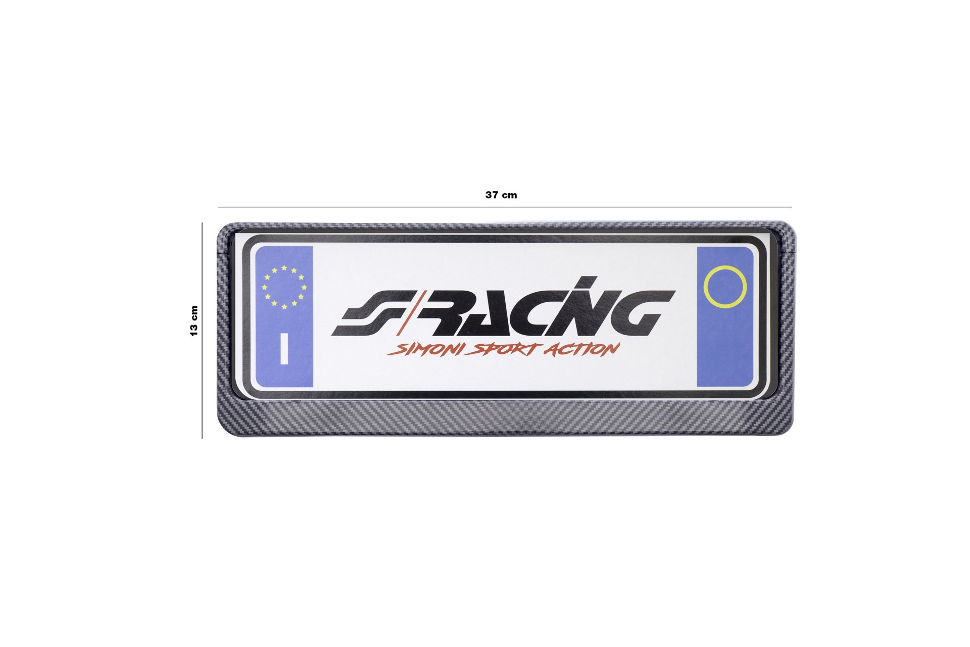 Πλαισιο Πινακιδας Carbon Look Εμπρος​ SIMONI RACING 37 X 13 Cm - 1 Tem. - Thumbnail 2