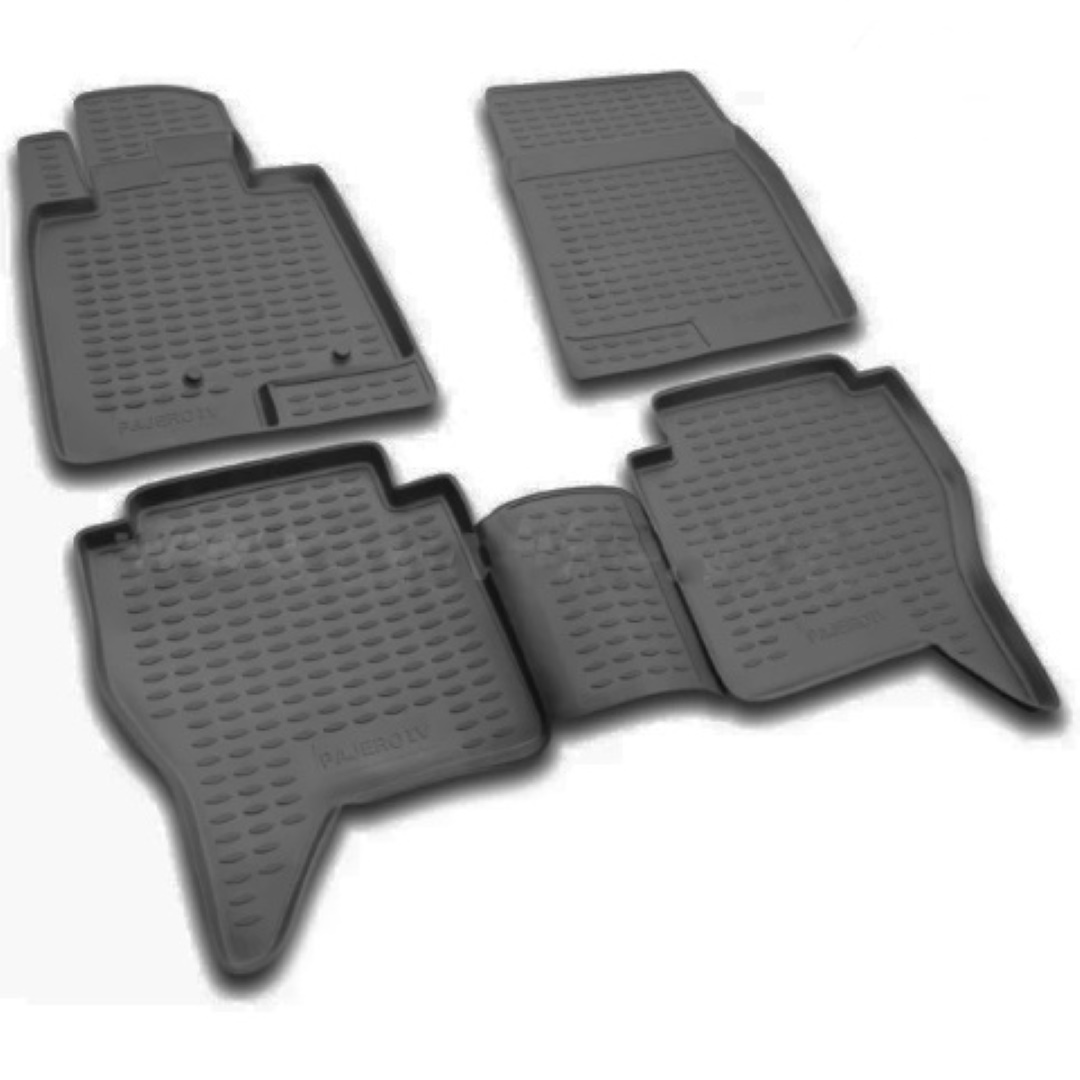 Πατακια Σε Σκαφη Tpe Λαστιχο Για Mitsubishi Pajero 5D 11/2006-2019 Σε Μαυρο Χρωμα NOVLINE - 4 Τεμ.