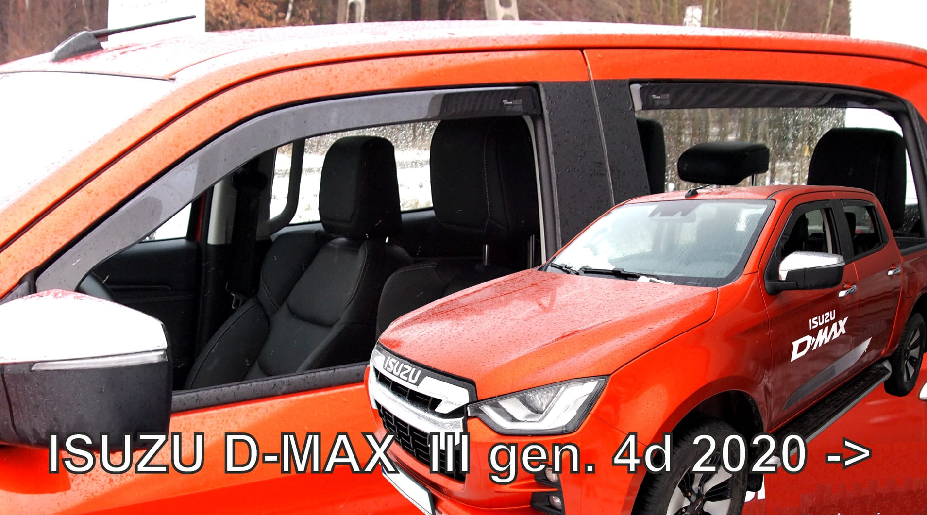 Ανεμοθραυστες Για Isuzu D-max 4D 2020+  Σετ Αυτοκινητου Απο Ευκαμπτο Φιμε Πλαστικο HEKO - 4 Τεμ. - Thumbnail 6