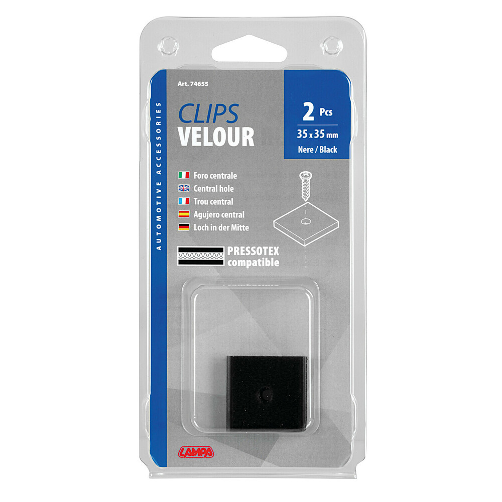 Κλιπ Stratch Συγκρατησης Αντικειμενων Βιδωτα 35X35MM Velour Clips  LAMPA - 2 Τεμ - Thumbnail 3