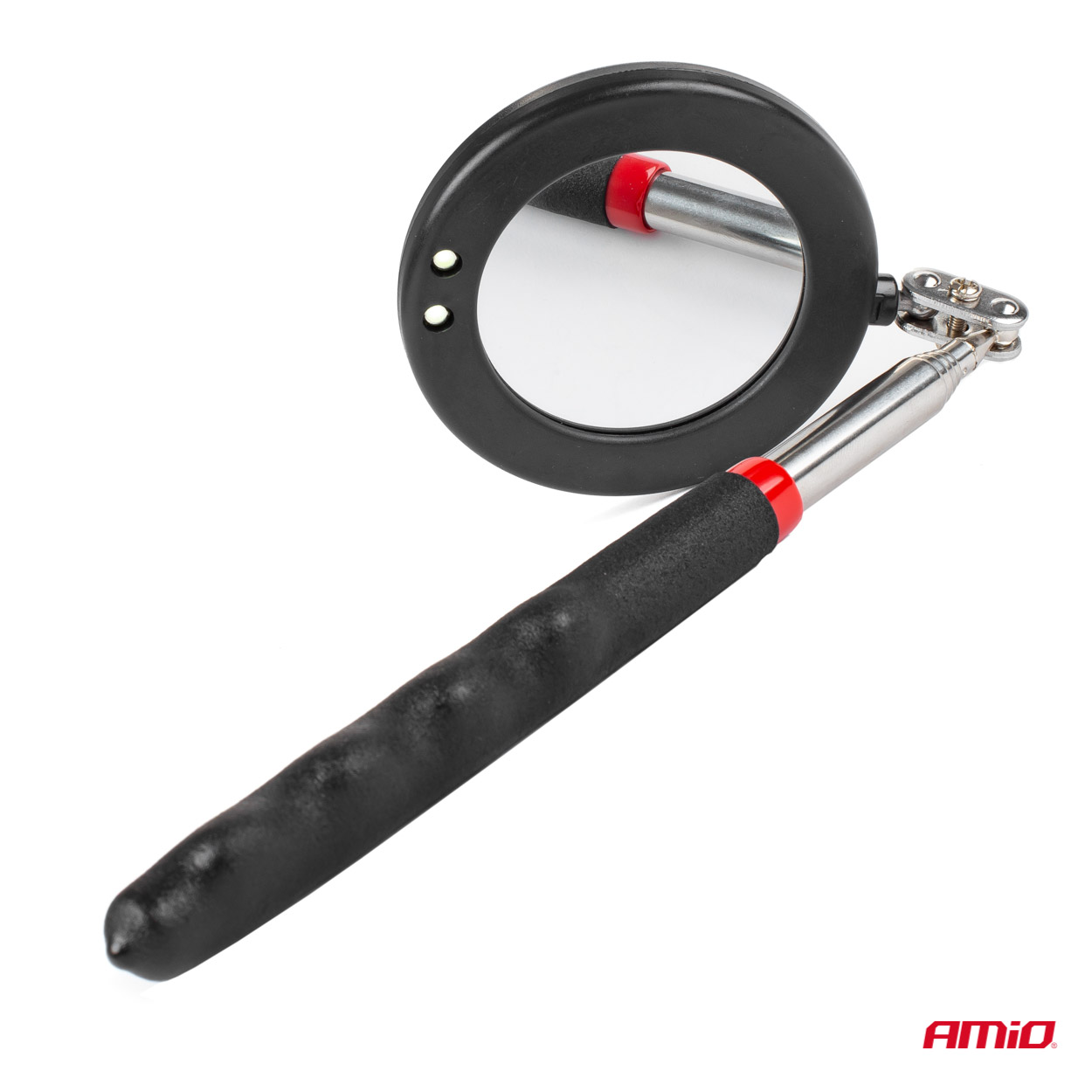 AMIO - Καθρεπτης Χειρος Τηλεσκοπικος 50MM 28-87CM 360 Μοιρες Με Φως LED - 1 Τεμ. (02840/AM) - Thumbnail 2