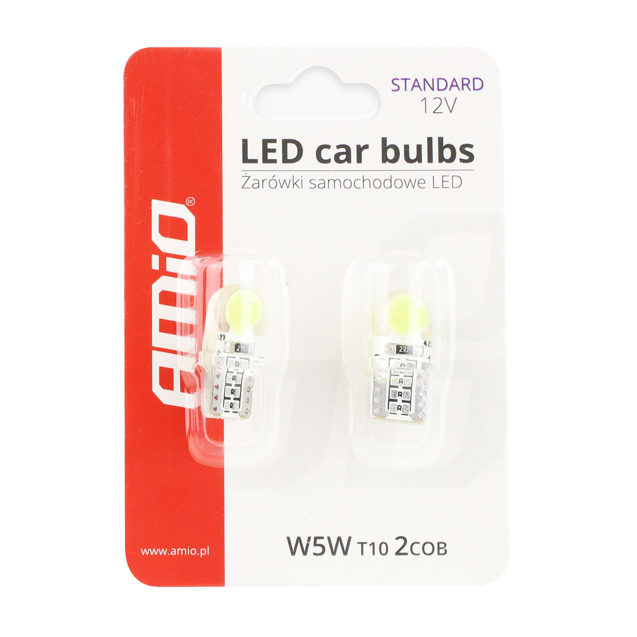AMIO – LED T10 W5W 12V W2.1X9.5D 5600K Cob Σιλικόνης Καρφωτό Λευκό Για Φώτα Θέσης & Εσωτερικού Αυτοκινήτου – 2 Τεμ. (01441/AM) - Thumbnail 3