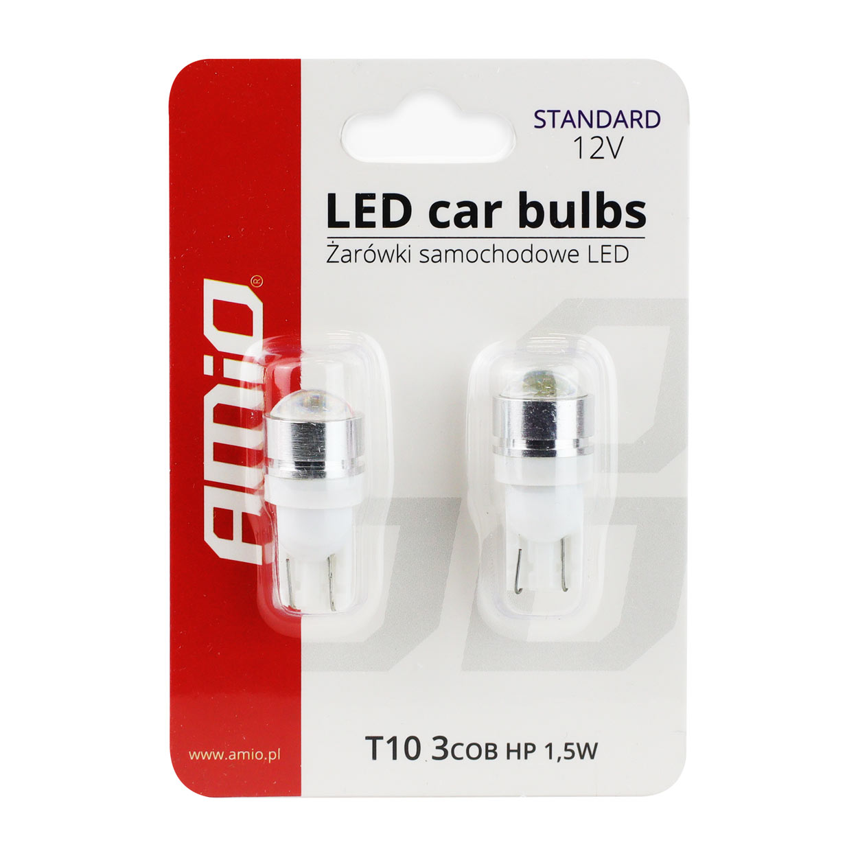 AMIO – Λαμπάκια LED T10 W5W 12V 1.5W 5600K 1XHP Καρφωτά Για Ισχυρό Λευκό Φωτισμό Σε Καθημερινή Χρήση – Σετ 2 Τεμ. (01624/AM) - Thumbnail 3