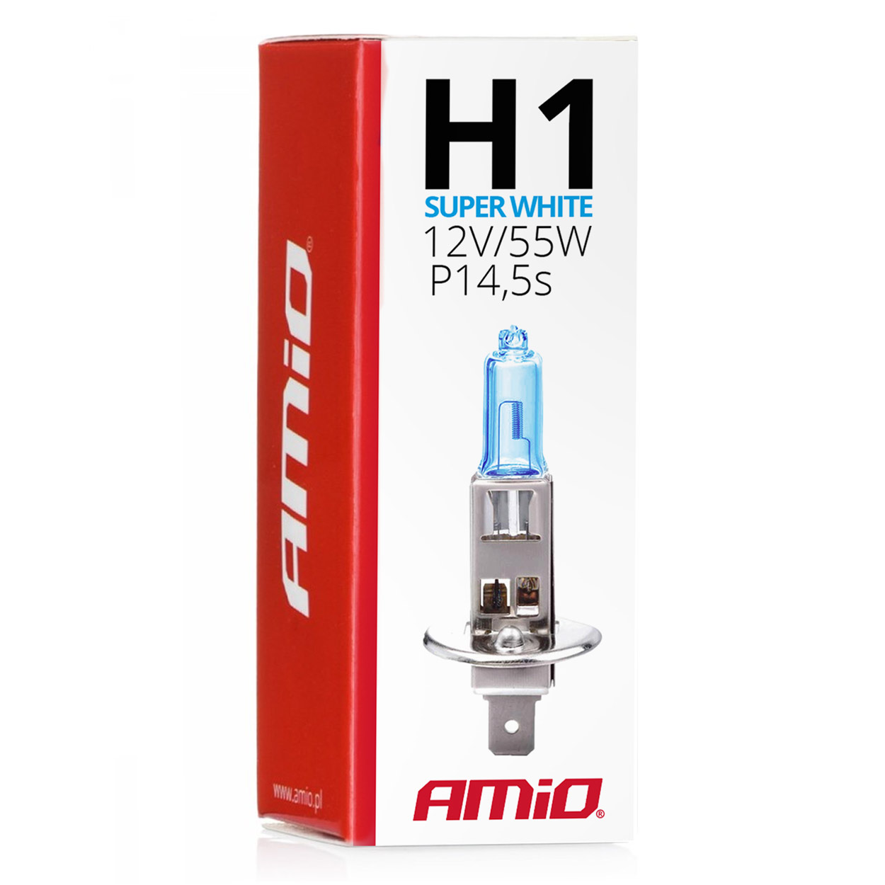 AMIO – Λαμπτήρας Αλογόνου H1 P14.5S 12V 55W Super White Για Προβολείς Αυτοκινήτου – 1 Τεμ. (01489/AM) - Thumbnail 3