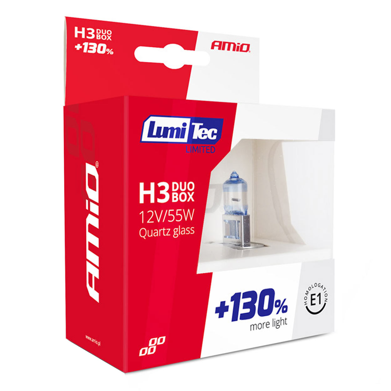 AMIO - Λάμπες Αλογόνου H3 12V 55W PK22S Lumitec Limited +130% Έως 40M Με Λευκό Φως 4300K Για Βελτιωμένη Ορατότητα Και Ασφαλή Οδήγηση Με Έγκριση E1 - 2 Τεμ. (02102/AM) - Thumbnail 5