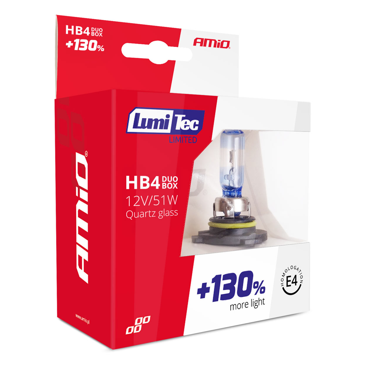 AMIO - Λάμπες Αλογόνου HB4 9006 12V 51W Lumitec Limited Με +130% Φωτεινότητα Και Δέσμη Έως 40M Για Μεσαία & Μεγάλη Σκάλα Με Λευκό Φως 4300K Και Uv Protection - 1 Σετ (02104/AM) - Thumbnail 3