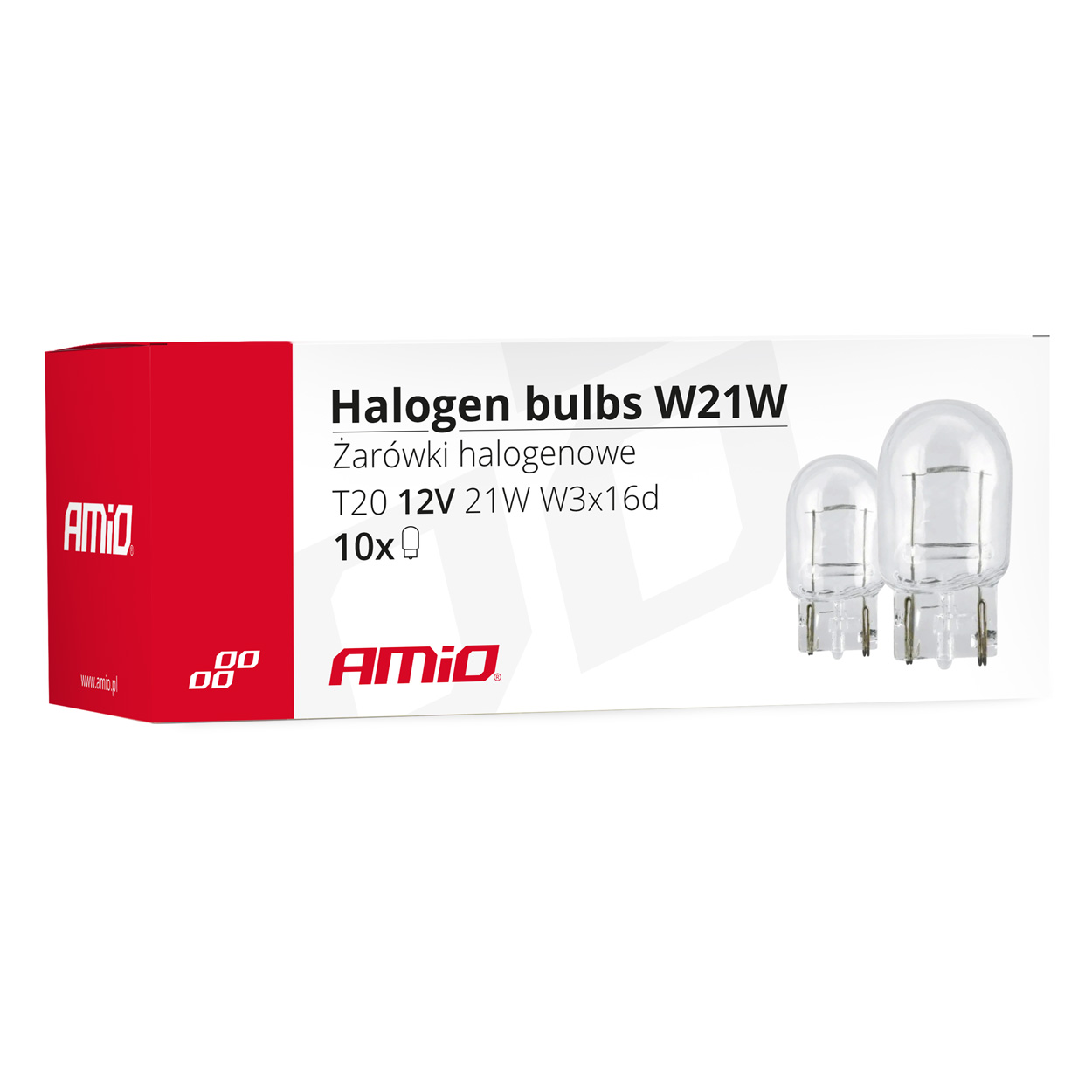 AMIO - W21W (T20) 12V 21W W3X16D (καρφωτο Ακαλυκο) Αλογονου - 10 Τεμ. (02551/AM) - Thumbnail 3