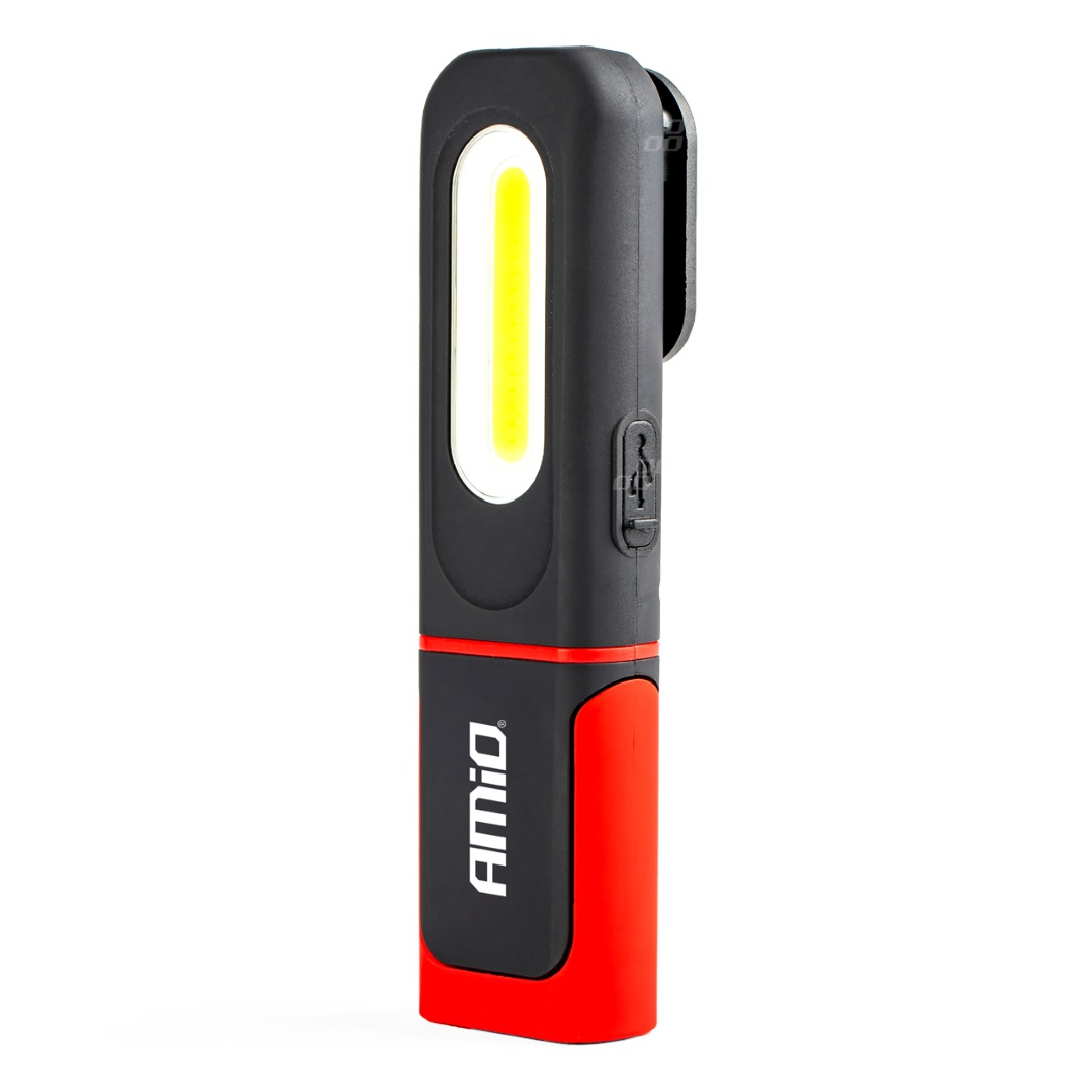 Amio - ΦΑΚΟΣ ΕΡΓΑΣΙΑΣ ΧΕΙΡΟΣ ΜΕ ΓΑΝΤΖΟ/ΜΑΓΝΗΤΗ MICRO USB COB+XPE LED 1200mAh 31x42x154mm - 1 τεμ. (02818/AM)