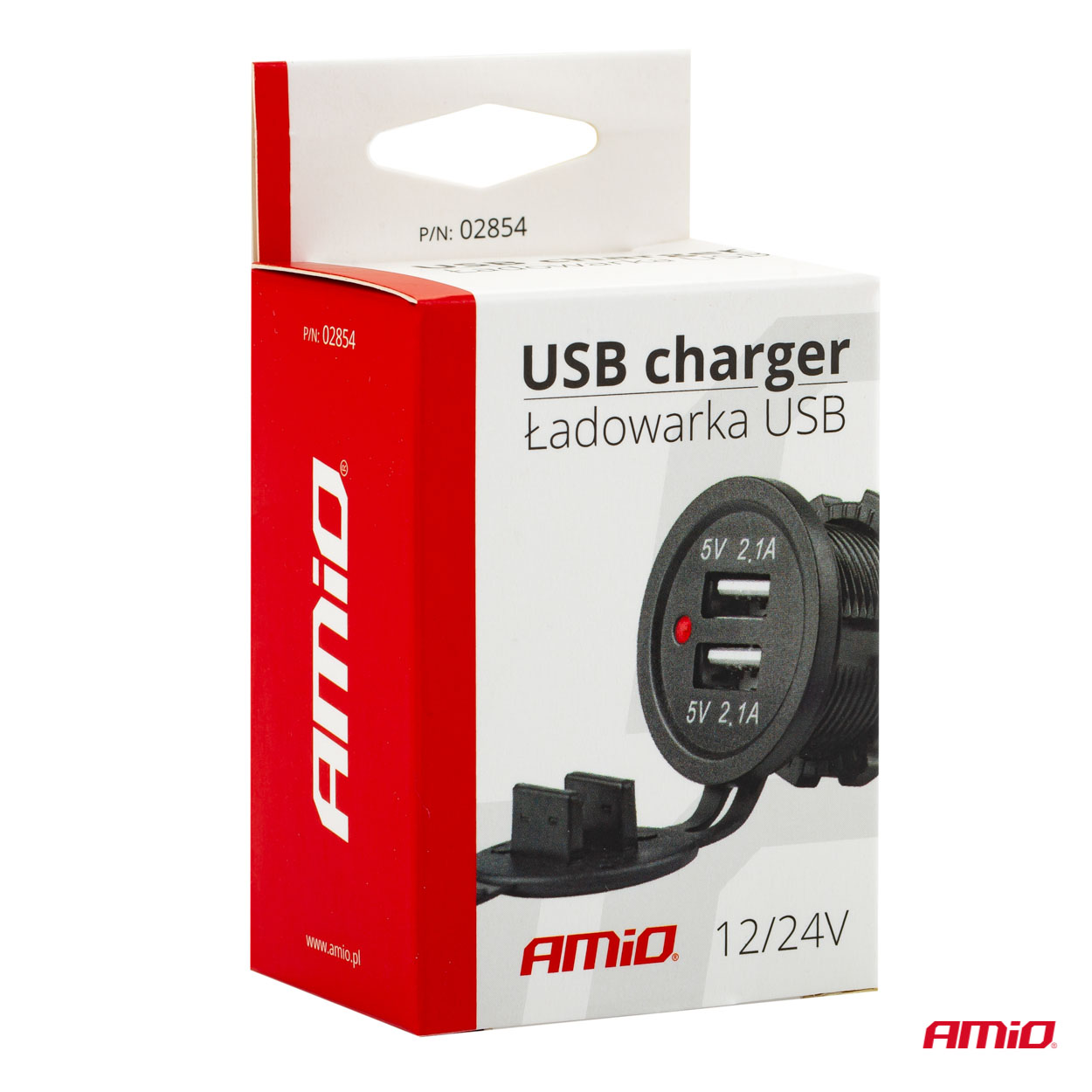 AMIO - Πριζα Με 2 Θυρες Usb 12/24V - 2X5V/2.1A Φ37MMX51MM MOD-04 - 1 Τεμ. (02854/AM) - Thumbnail 4