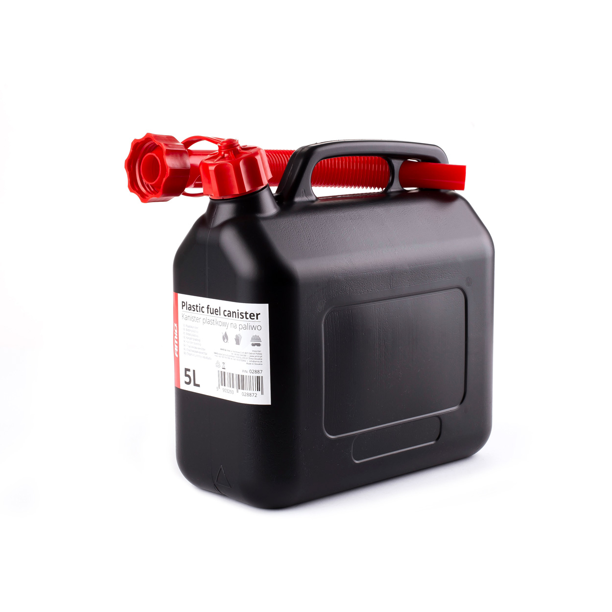 Amio - ΜΠΕΤΟΝΙ ΠΛΑΣΤΙΚΟ 5L ΜΑΥΡΟ ΜΕ ΚΟΚΚΙΝΟ ΣΤΟΜΙΟ - 1 τεμ. (02887/AM)
