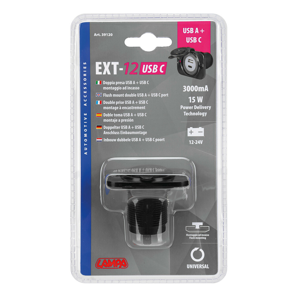 Πριζα Usb Με Καπακι Και 2 Θυρες Usb (a+c) 12/24V 3000MA 15W Μαυρη Fast Charge LAMPA - 1 Tem. - Thumbnail 4