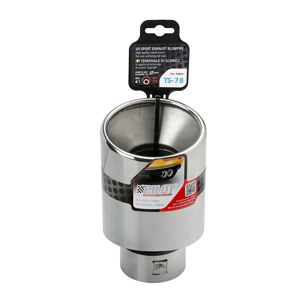 Ακρο (μπουκα) Εξατμισης Οβαλ TS-78 41>77MM (μηκος: 200MM / Φαρδος: 120MM ) LAMPA - 1 Tem. - Thumbnail 5