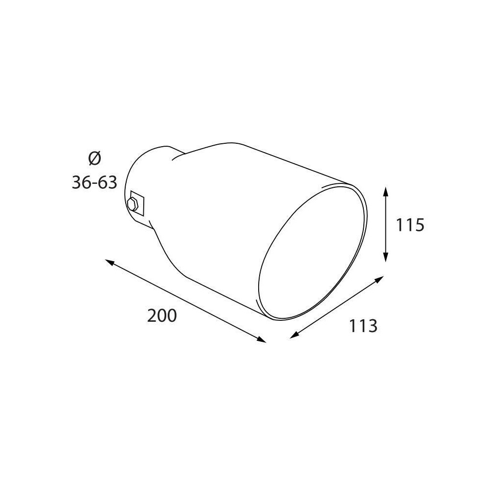 Ακρο (μπουκα) Εξατμισης Οβαλ TS-79 36>63MM (μηκος: 200MM / Φαρδος: 113MM ) LAMPA - 1 Tem. - Thumbnail 4
