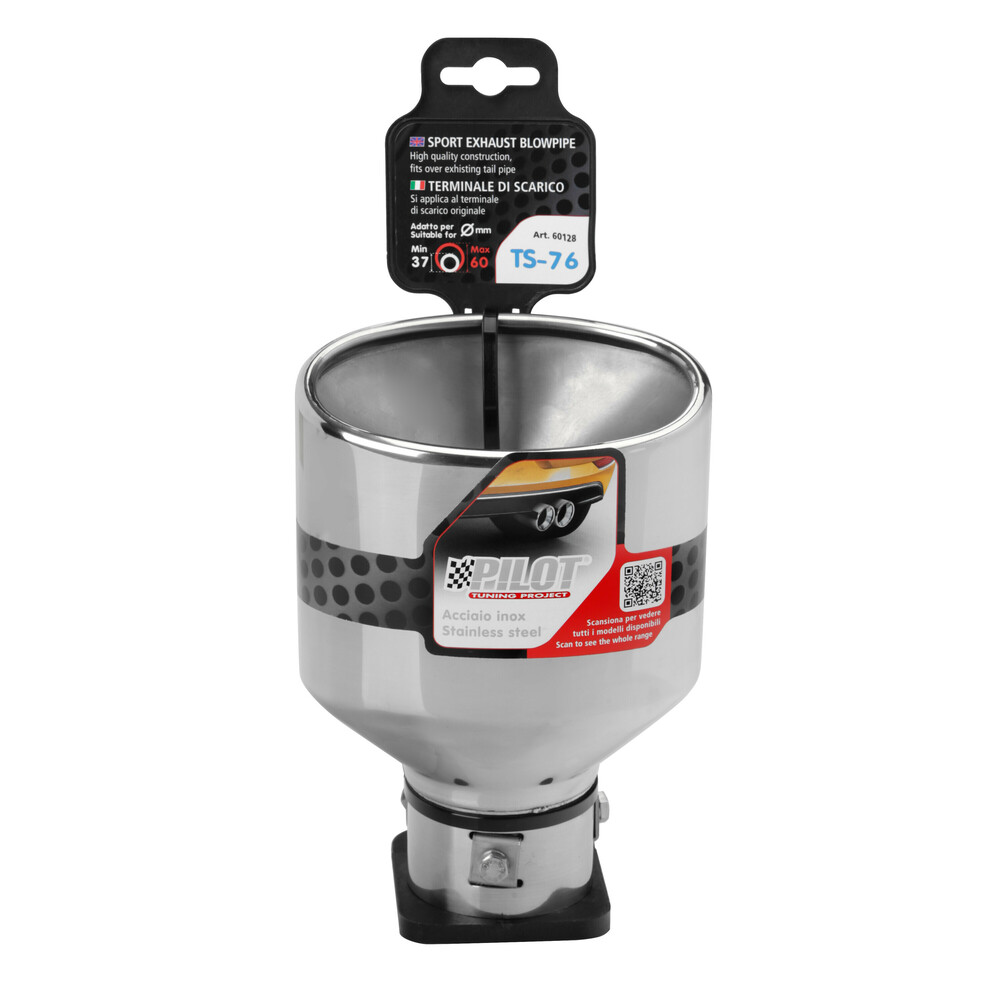 Ακρο (μπουκα) Εξατμισης Οβαλ TS-76 37>60MM (μηκος: 190MM / Φαρδος: 100MM ) LAMPA - 1 Tem. - Thumbnail 5