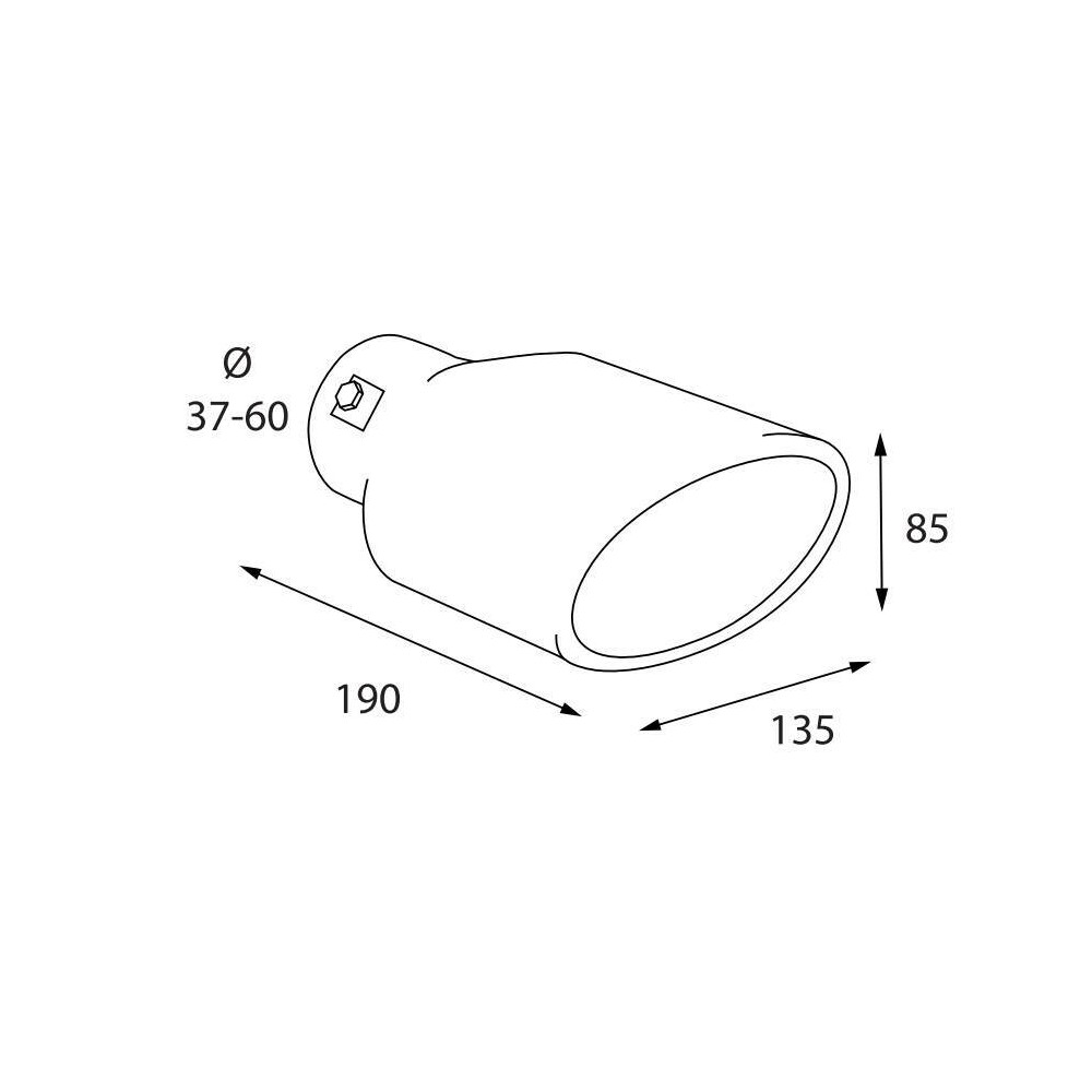 Ακρο (μπουκα) Εξατμισης Οβαλ TS-76 37>60MM (μηκος: 190MM / Φαρδος: 100MM ) LAMPA - 1 Tem. - Thumbnail 4
