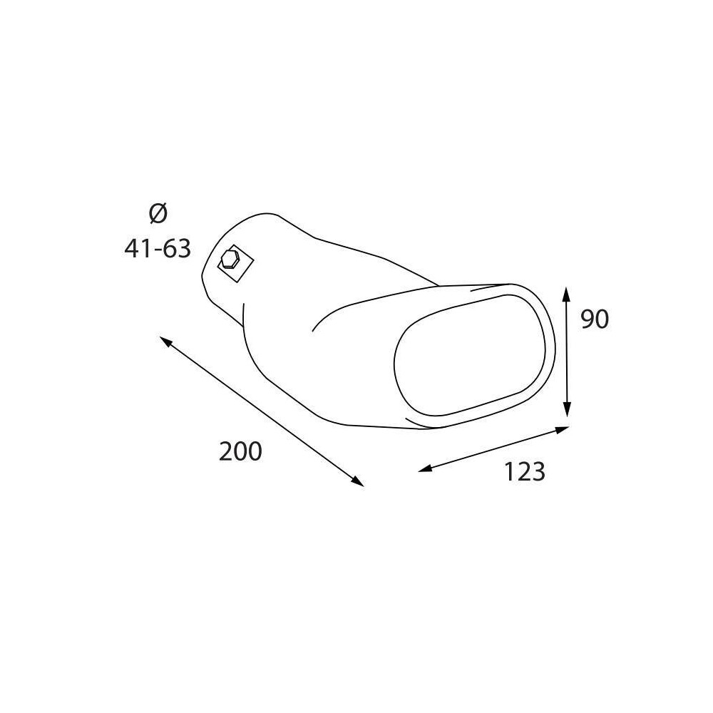 Ακρο (μπουκα) Εξατμισης Πλακε TS-74 41>73MM (μηκος: 200MM / Φαρδος: 123MM ) LAMPA - 1 Tem. - Thumbnail 4