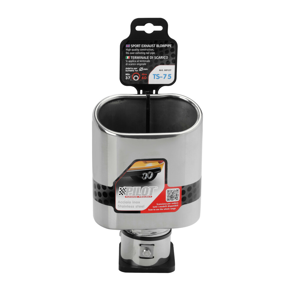 Ακρο (μπουκα) Εξατμισης Πλακε TS-76 37>60MM (μηκος: 204MM / Φαρδος: 135MM) LAMPA - 1 Tem. - Thumbnail 5
